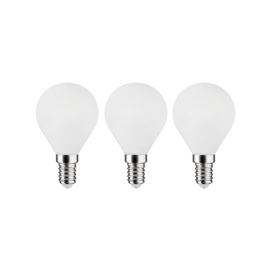 3 LED BULBS E14=60W FROSTED SPHERE WARM LIGHT