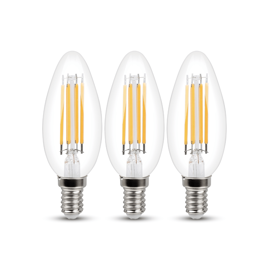 Bricocenter 3 LED BULBS E14=60W CANDLE CLEAR WARM LIGHT