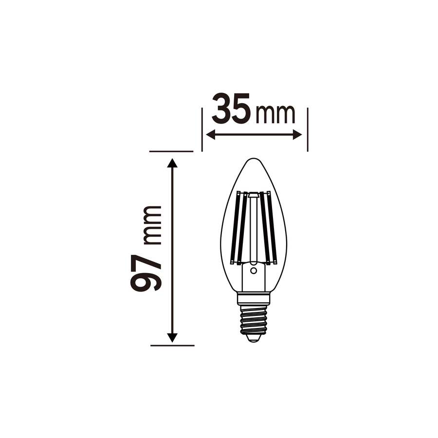 Bricocenter 3 LED BULBS E14=60W CANDLE CLEAR WARM LIGHT