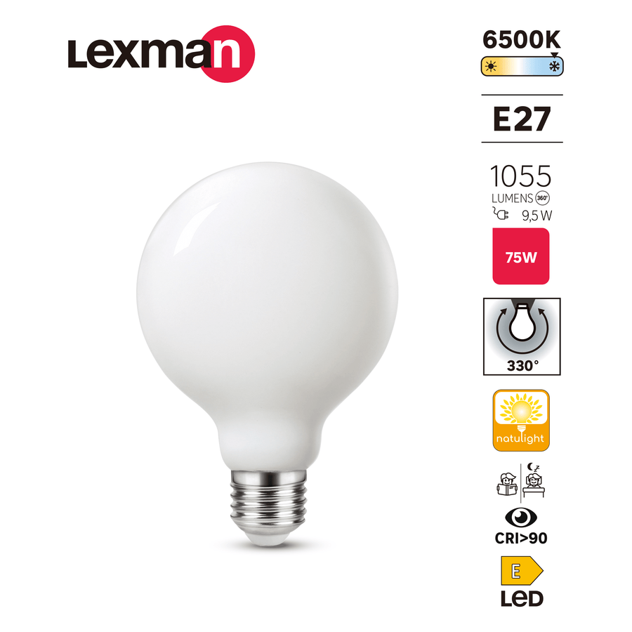 Bricocenter NATULIGHT LED BULB E27=75W SMALL GLOBE FROSTED COLD LIGHT