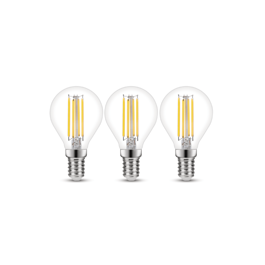 Bricocenter 3 LED BULBS E14=60W SPHERE TRANSPARENT NATURAL LIGHT