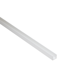 PVC U PROFILE 10X10X1MM 1M MATT WHITE