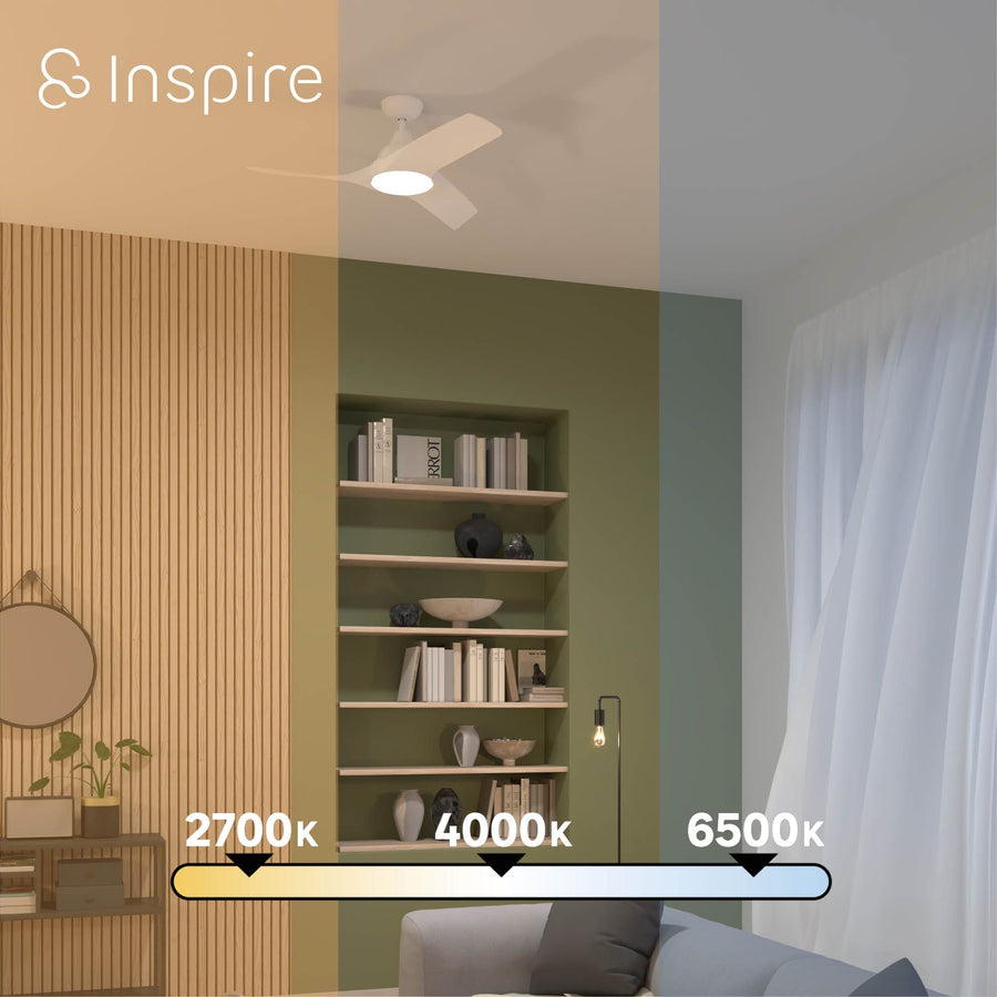 Bricocenter VENTILATORE DA SOFFITTO ARUBA PLUS BIANCO LED 18W D112 CCT DIMMERABILE