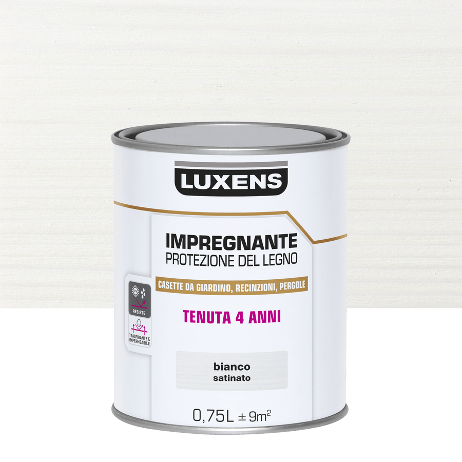 Bricocenter LUXENS WHITE WATER-BASED WOOD PROTECTIVE IMPREGNATING AGENT 750 ML