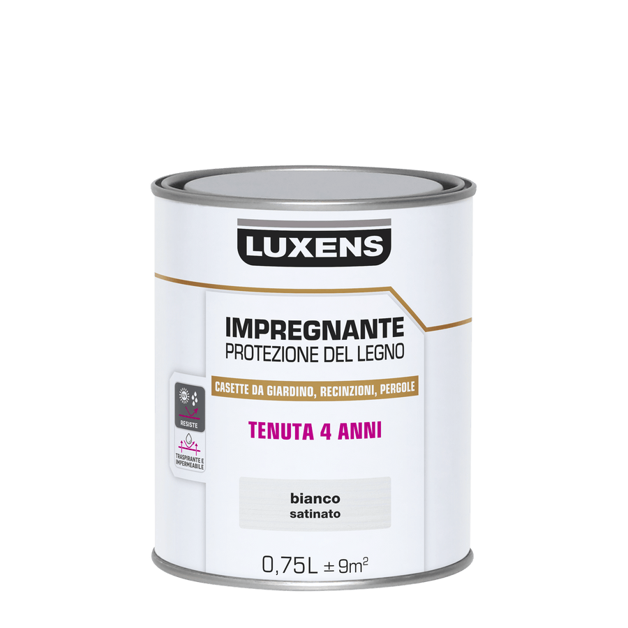 Bricocenter LUXENS WHITE WATER-BASED WOOD PROTECTIVE IMPREGNATING AGENT 750 ML
