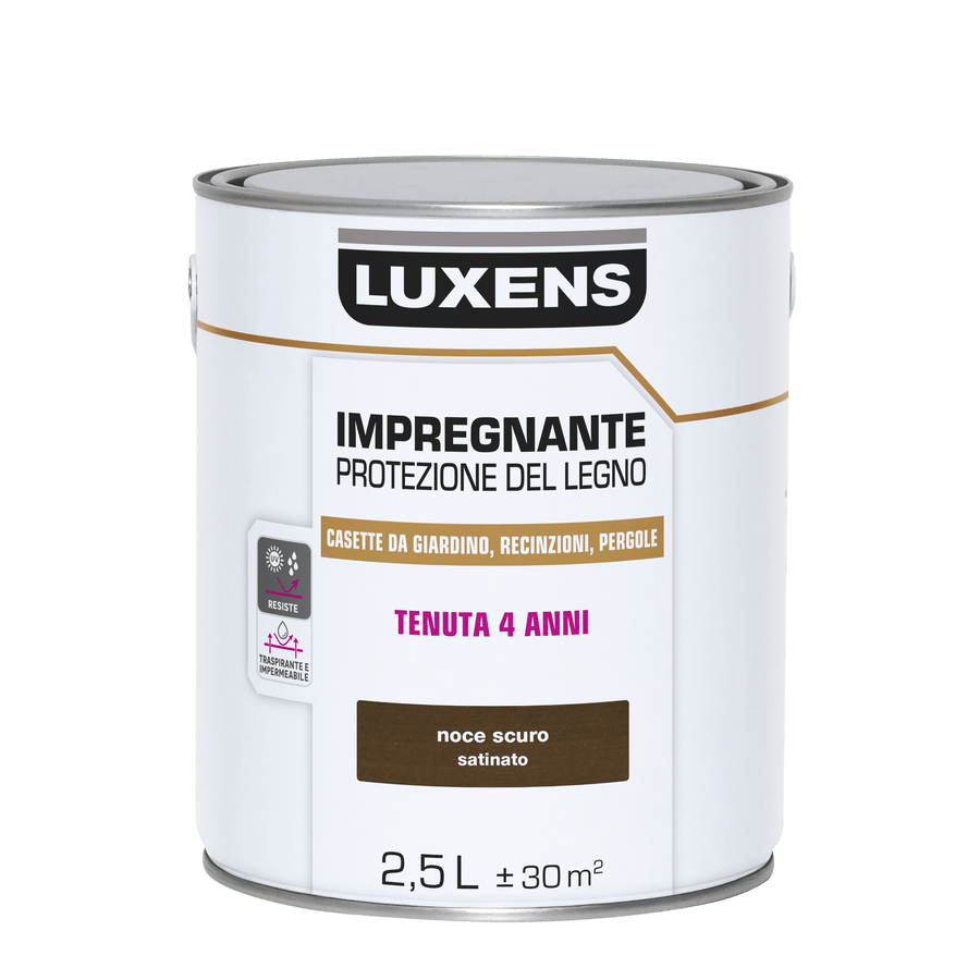 Bricocenter WATER-BASED WOOD PRESERVATIVE IMPREGNATING AGENT ANTIQUE WALNUT LUXENS 2.5 LT