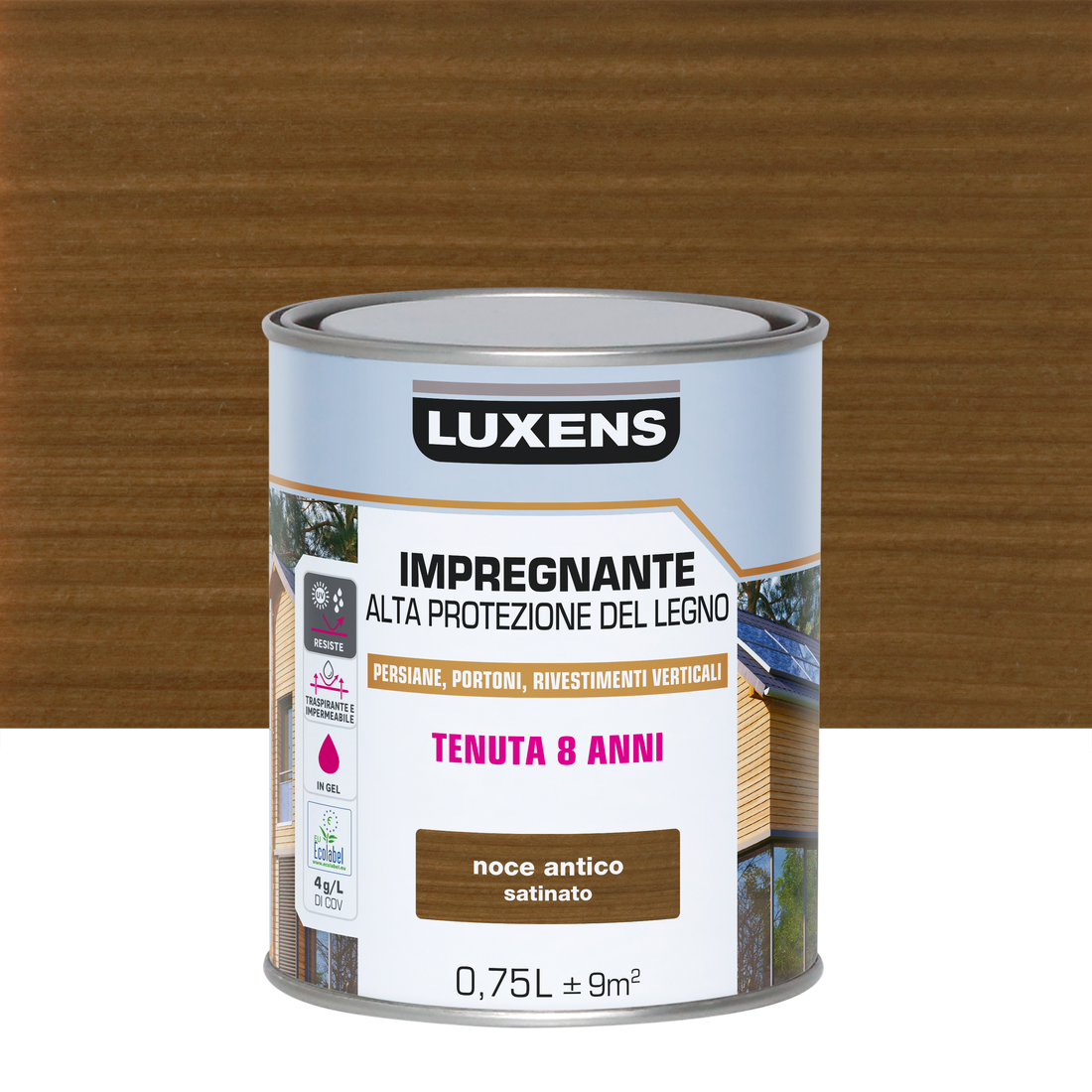 LUXENS HIGH-PROTECTION DARK WALNUT WATER-BASED WOOD PRESERVATIVE 750 ML
