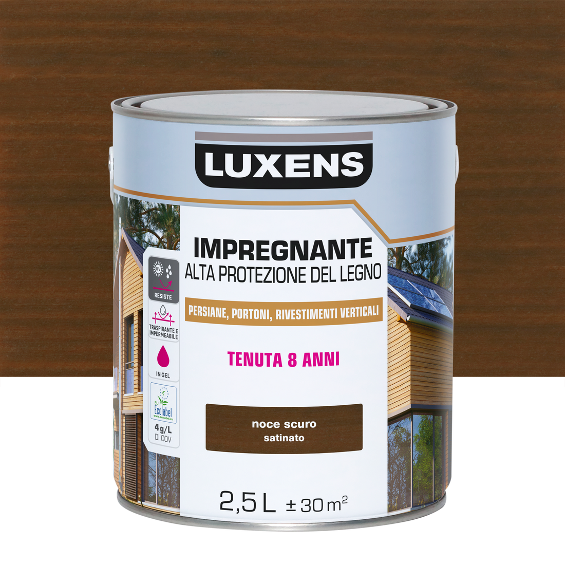 WATER-BASED WOOD PRESERVATIVE ANTIQUE WALNUT HIGH PROTECTION LUXENS 2,5 LT