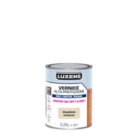 LUXENS HIGH-PROTECTION COLOURLESS HIGH-GLOSS WATER-BASED WOOD VARNISH 250 ML