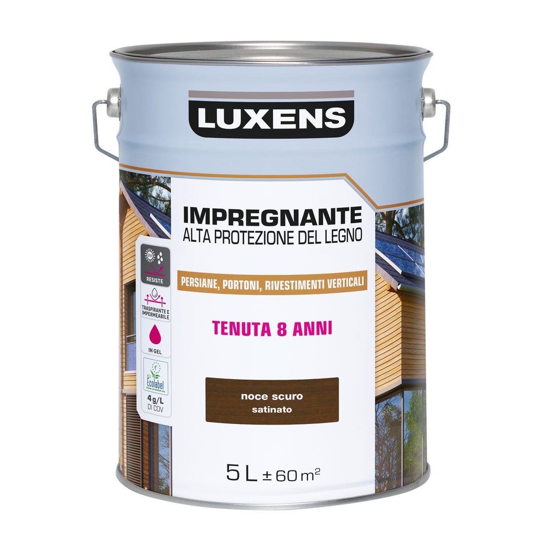 WATER-BASED WOOD PRESERVATIVE ANTIQUE WALNUT HIGH PROTECTION LUXENS 5 LT