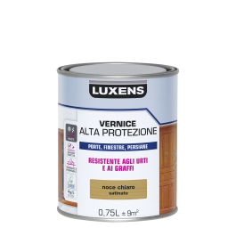 WATER-BASED WOOD PROTECTIVE VARNISH LIGHT WALNUT SATIN HIGH PROTECTION LUXENS 750 ML
