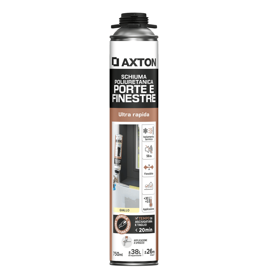 Bricocenter AXTON GUN RAPID WINDOW AND DOOR FILLING POLYURETHANE FOAM 750ML