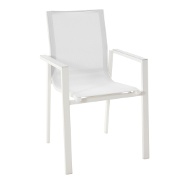 NATERIAL ODYSSEA ALUMINUM AND TEXTILENE ARMCHAIR WHITE