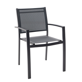 LYRA BETA CHAIR WITH ARMRESTS NATERIAL ALUMINUM AND TEXTILENE ANTHRACITE