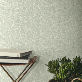 SAGE GREEN FLOWERS WALLPAPER 53CMX10.5MT