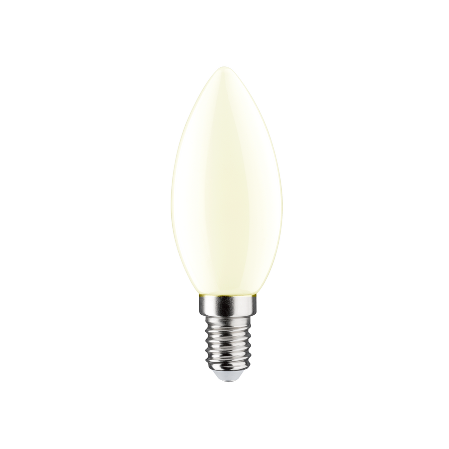 E14 LED bulb = 25W frosted candle, warm light