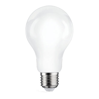 E27 LED bulb = 150W, frosted teardrop shape, natural light