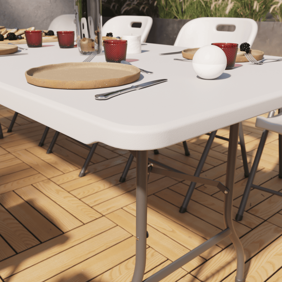 Folo 244x75 pub table in white resin