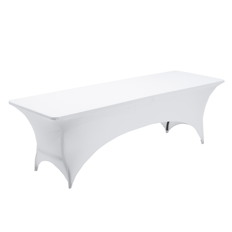 Rectangular tablecloth, 190 g/m² white polyester fabric, 183 x 74 cm