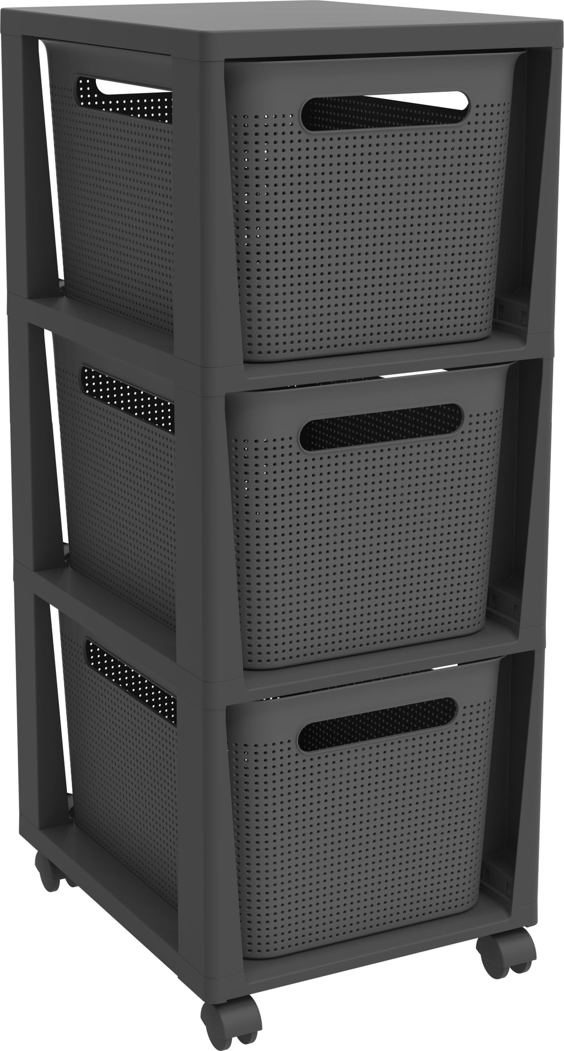 CHEST OF DRAWERS 3 DRAWERS 18LT REMOVABLE BRISEN 4 WHEELS ANTHRACITE 37,5X32,5X71,2CM