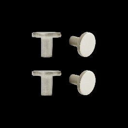 4 BENNY KNOBS D 25 MM IN POLISHED BRUSHED NICKEL
