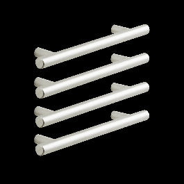 4 SARA HANDLES WITH 128 MM SPACING IN POLISHED BRUSHED NICKEL