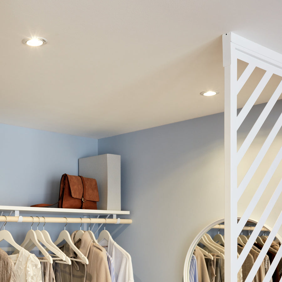 Bricocenter 3 RECESSED SPOTLIGHTS CLANE ALUMINIUM WHITE D7.5 CM LED GU10=6W NATURAL LIGHT ADJUSTABLE