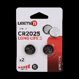 2 X LEXMAN CR2025 LITHIUM BATTERIES