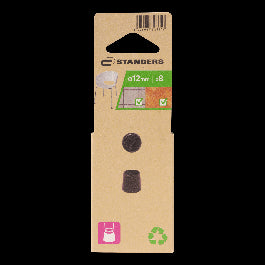 FELT PADS 12MM BLACK PLASTIC 8PCS