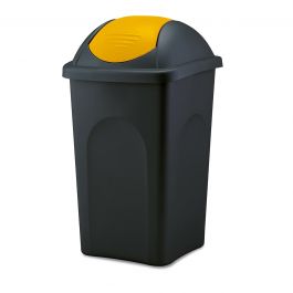 BLACK/YELLOW BASCULE DUSTBIN 60LT
