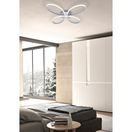 CEILING LIGHT BUTTERFLY ALUMINIUM WHITE D55 CM LED 38W CCT DIMMABLE