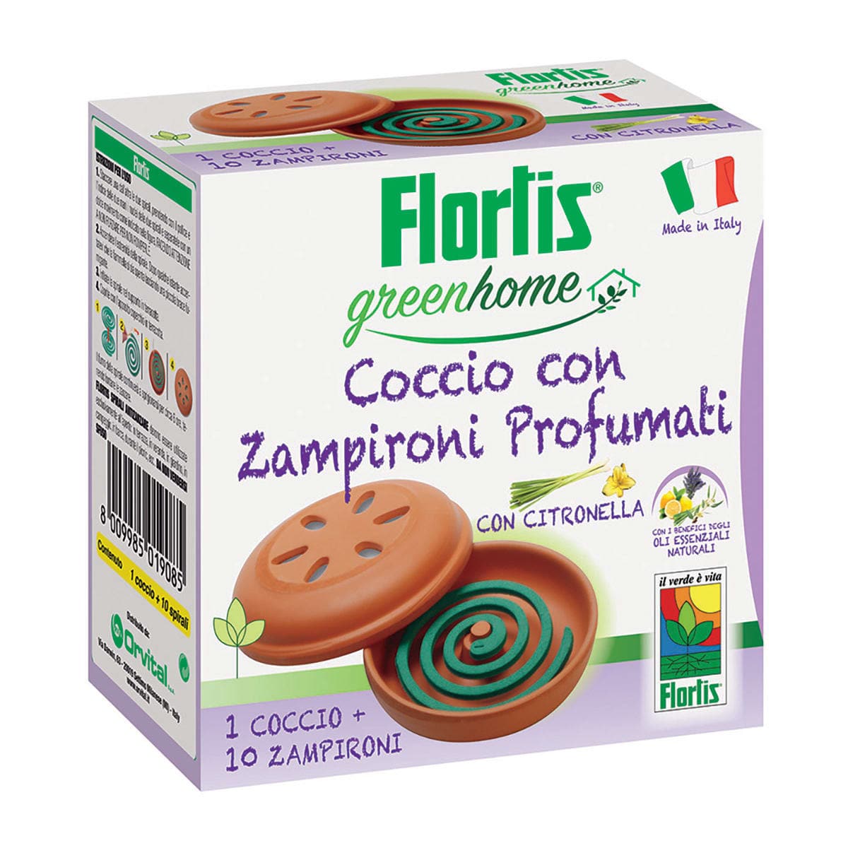 Bricocenter EARTHENWARE SPIRAL HOLDER WITH 10 SCENTED SPIRALS