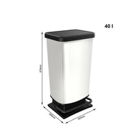 DUSTBIN WITH PEDAL 40LT PASO WHITE