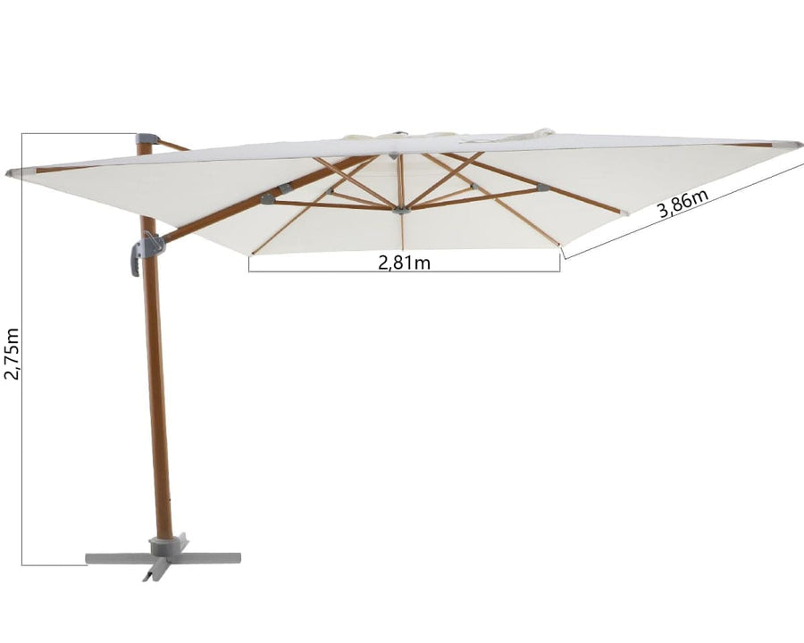 Bricocenter OMBRELLONE NATERIAL AGORA DECENTRATO STRUTTURA ALLUMINIO EFFETTO TEAK 290X390