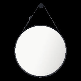 BLACK METAL BARBIER MIRROR 57CM