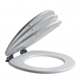 SOFT CLOSE UNIVERSAL WC SEAT GLOSS WHITE ANTIBACTERIAL 18 MM