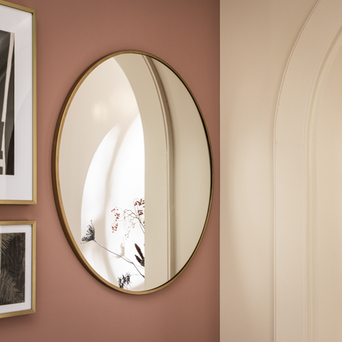 Bria gold metal mirror, 60 cm diameter