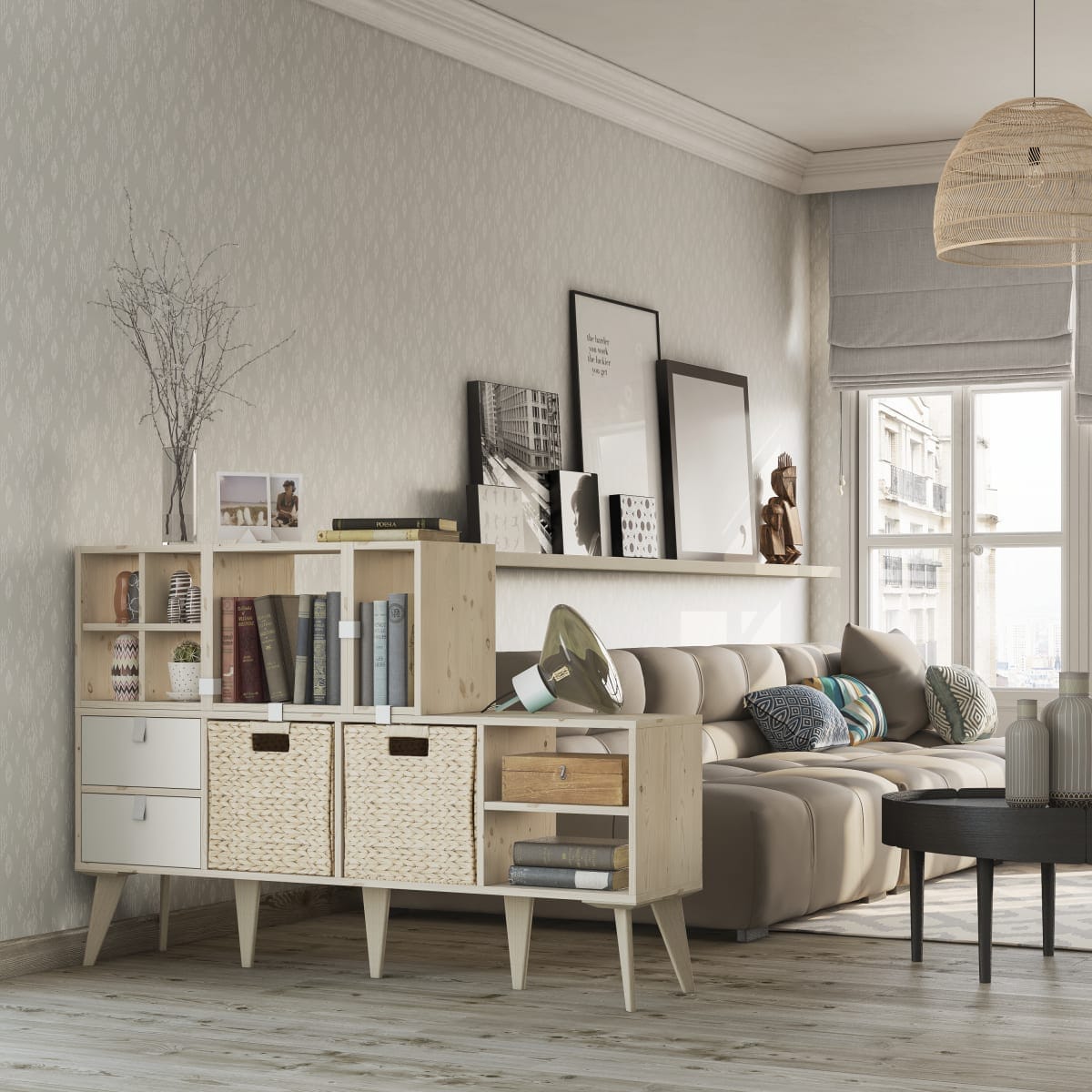 Bricocenter 4 SPACEO KUB L139.3xP31.7xH36CM PINE WOOD CUBS