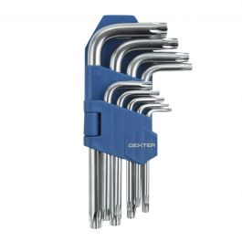 SET 9-PIECE TORX DEXTER ALLEN KEY ASSORTED SIZES STEEL