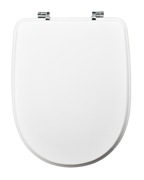 Aretusina-style toilet seat, white MDF, fixed from below with ceramic and metal fittings