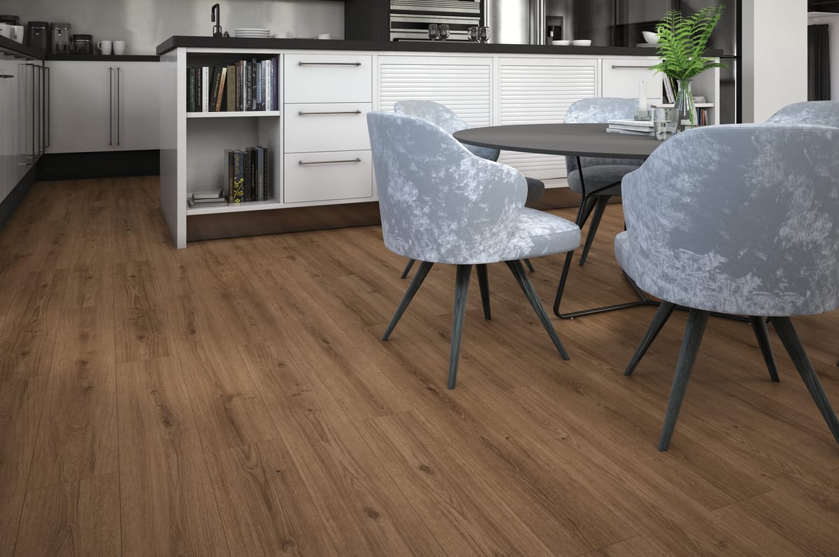 Laminate flooring h2o brown 7x128.5x19.2 2.46 m2