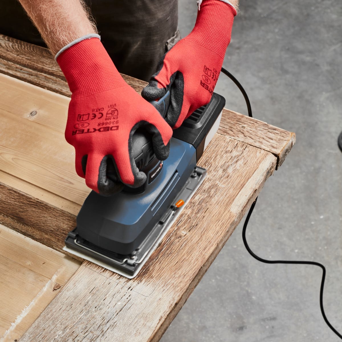 Bricocenter DEXTER ORBITAL SANDER 330W PLATE 115X230MM WITH DUST BAG