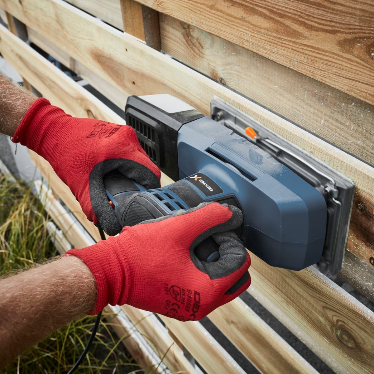 Bricocenter DEXTER ORBITAL SANDER 330W PLATE 115X230MM WITH DUST BAG