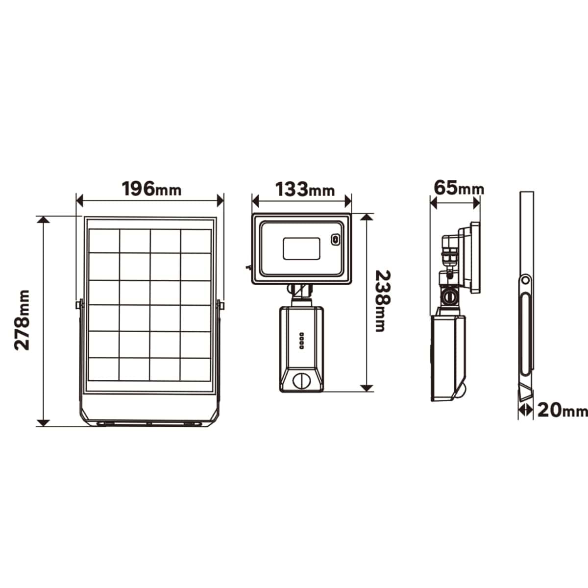 Bricocenter PROIETTORE SOLARE YONKERS PLASTICA NERO LED 72W LUCE NATURALE IP54