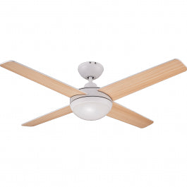 AVEIRO CEILING FAN PLASTIC PLASTIC LIGHT WOOD AND WHITE D112 CM LED 15W 4 BLADES