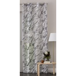 140X280CM GREY OPAQUE MARBLE CURTAIN WITH EYELETS
