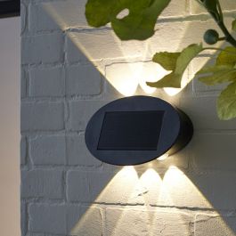 SOLAR WINGED WALL SCONCE 21.5X12.3X7.8CM BLACK PLASTIC LED 21W IP44