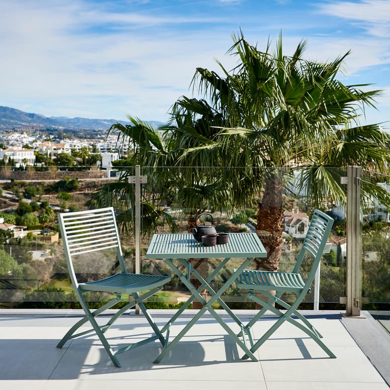 Casa JESSE Green table, H 66 x W 70 x L 70 cm