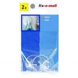 2 TRANSPARENT ADHESIVE HOOKS 34MM