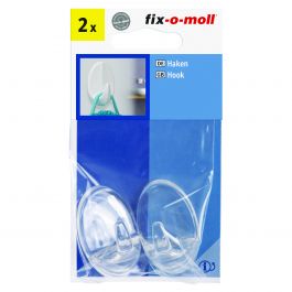 2 TRANSPARENT OVAL ADHESIVE HOOKS MEDIUM